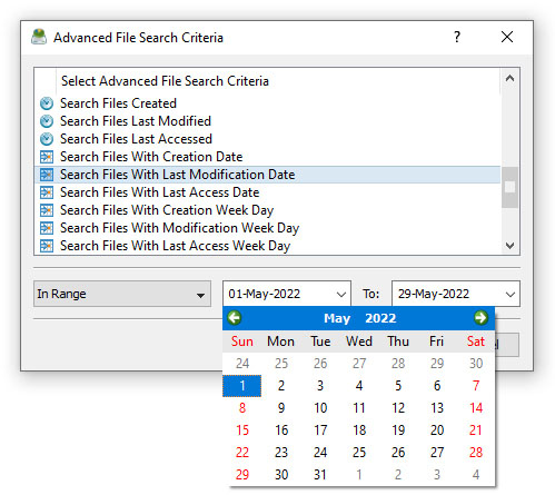 DiskSavvy Analyze Disk Space By Modification Date Range