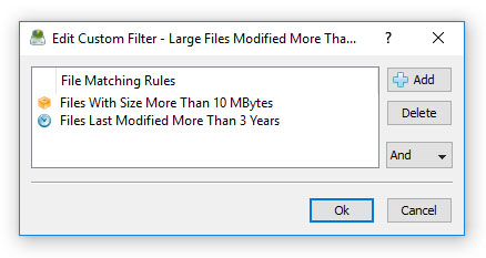 Disk Space Analysis Custom File Filter