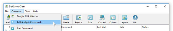 DiskSavvy Server Add Disk Space Analysis Command