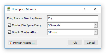 DiskSavvy Server Disk Space Monitor Dialog